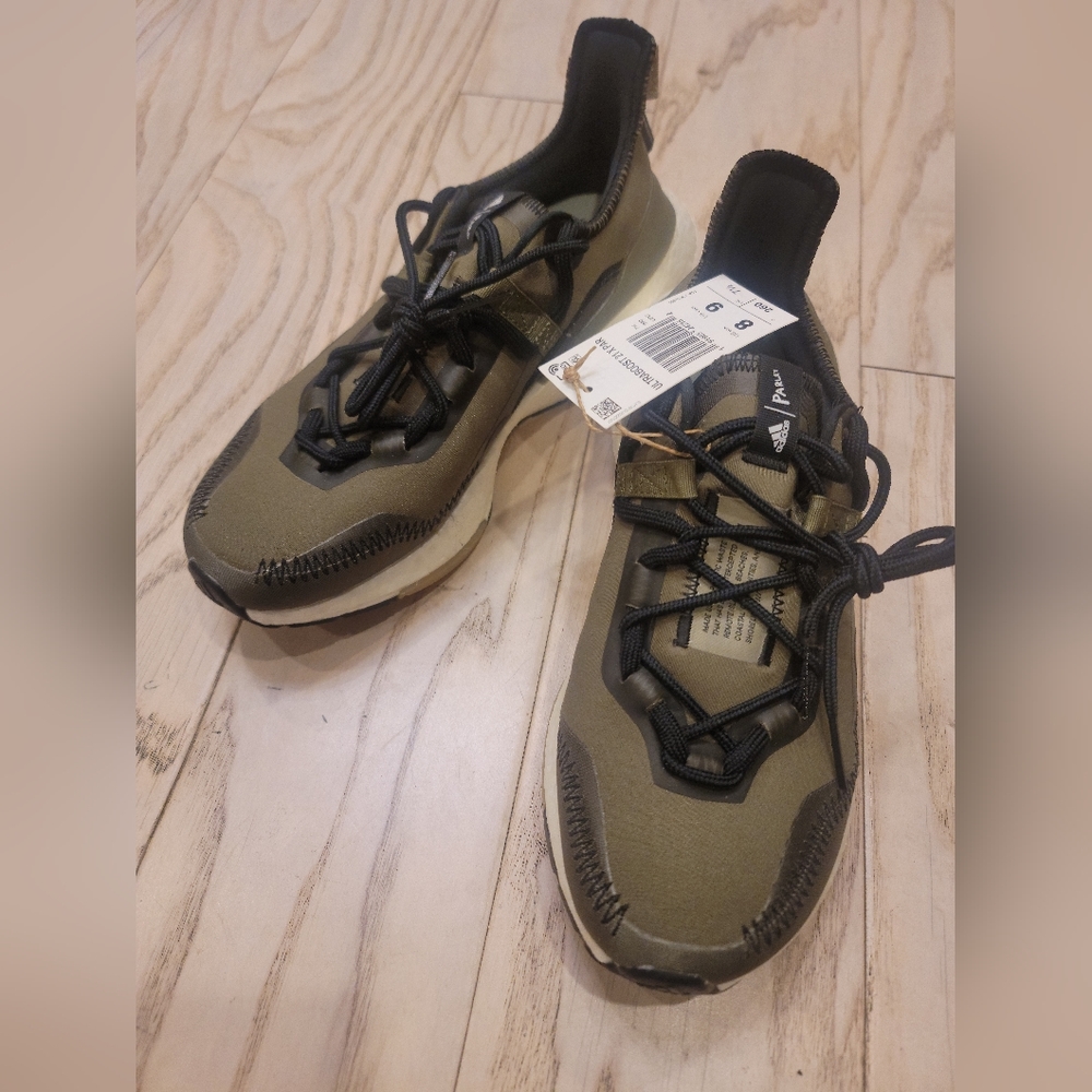 Adidas ultraboost 21X Parley unisex running sneakers,   size M8/W9, color olive